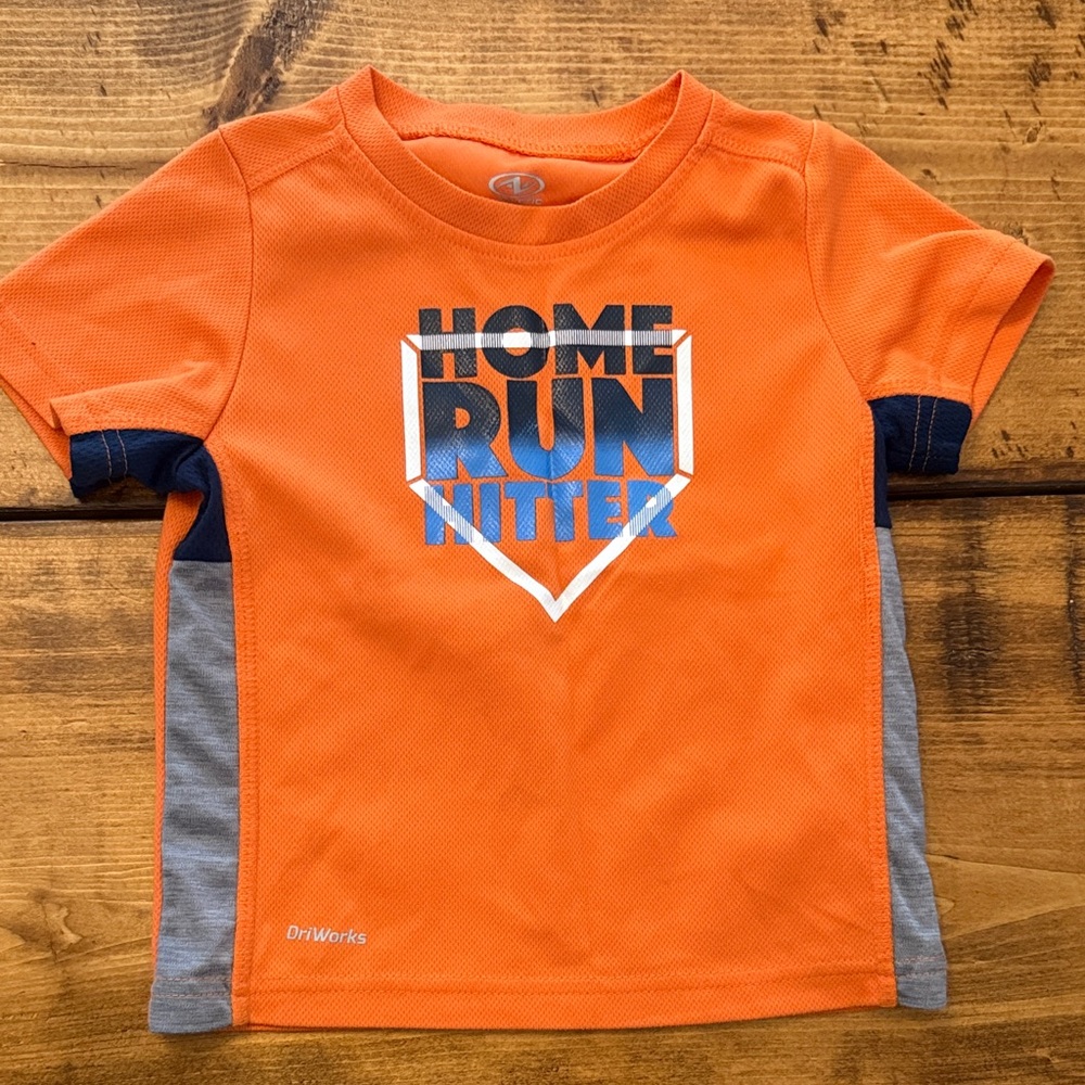 Athletic Works Orange Kids Tee - Home Run Graphic